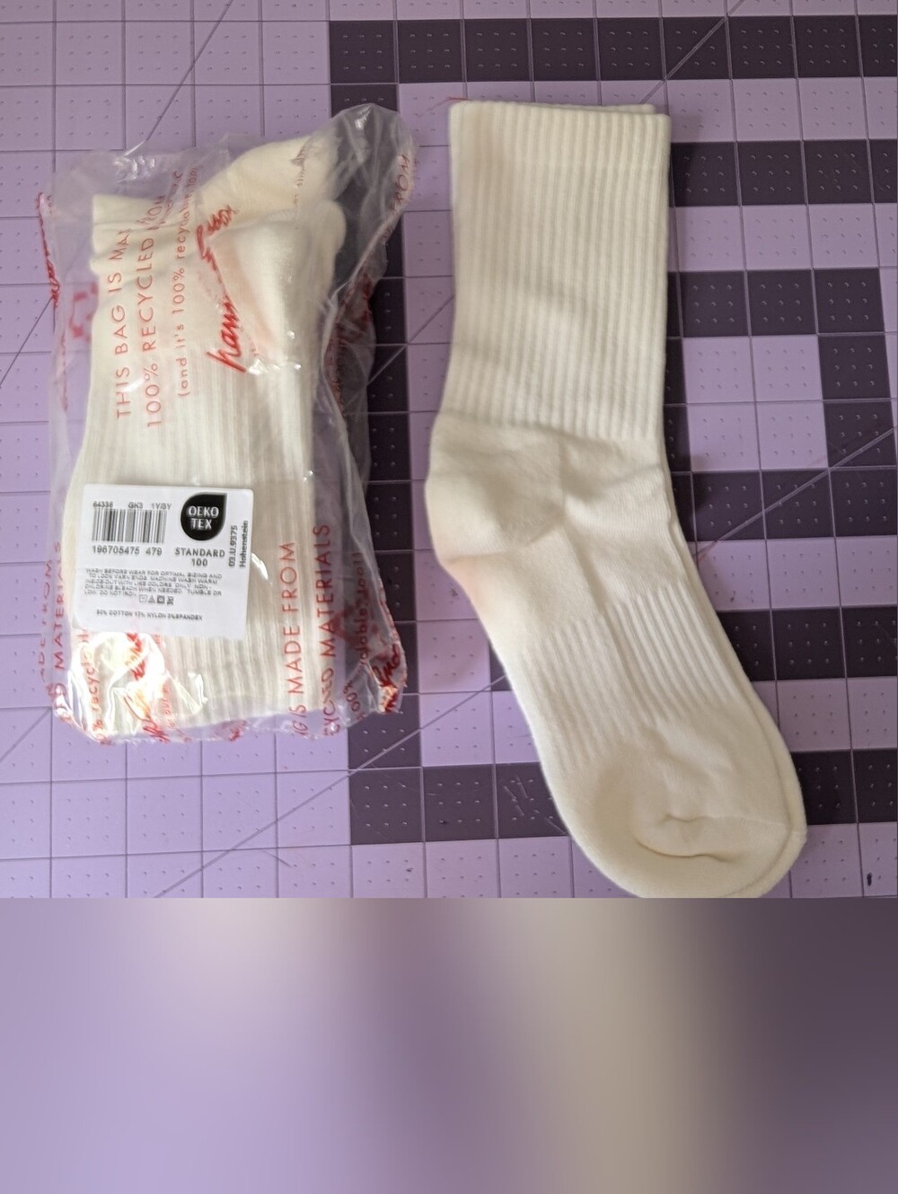 Hanna Andersson 3 Pack Crew Socks White Terry Ribbed New Youth Kids 1y/3y